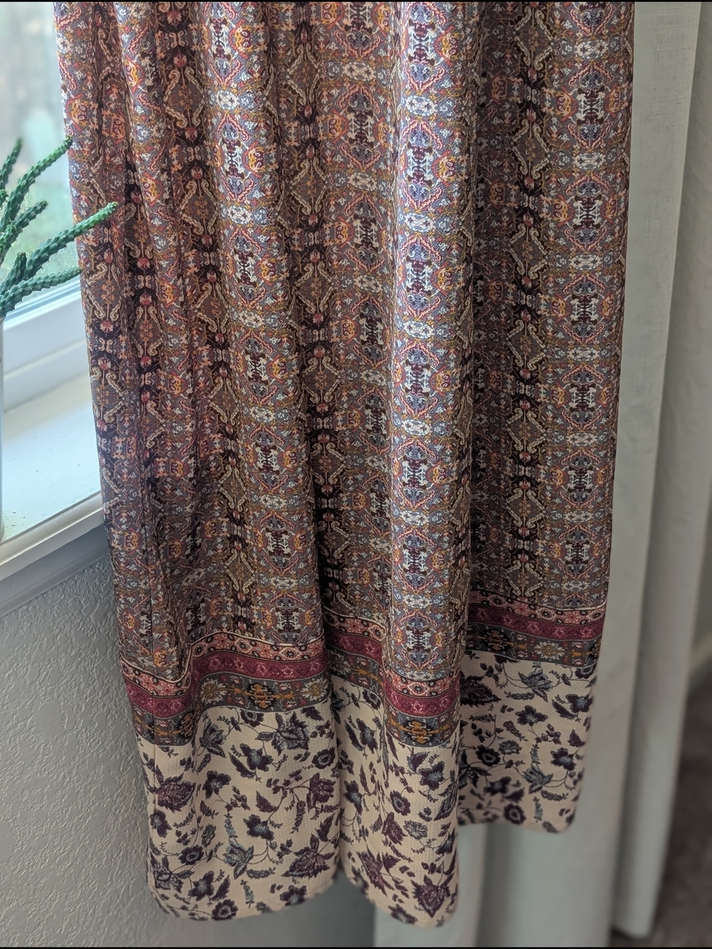 Xhilaration Mauve and Cream Boho Floral Maxi Dress - Picture 8 of 8